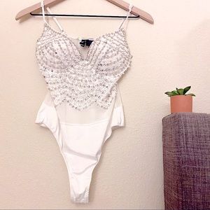 Women rhinestone bodysuit ✨